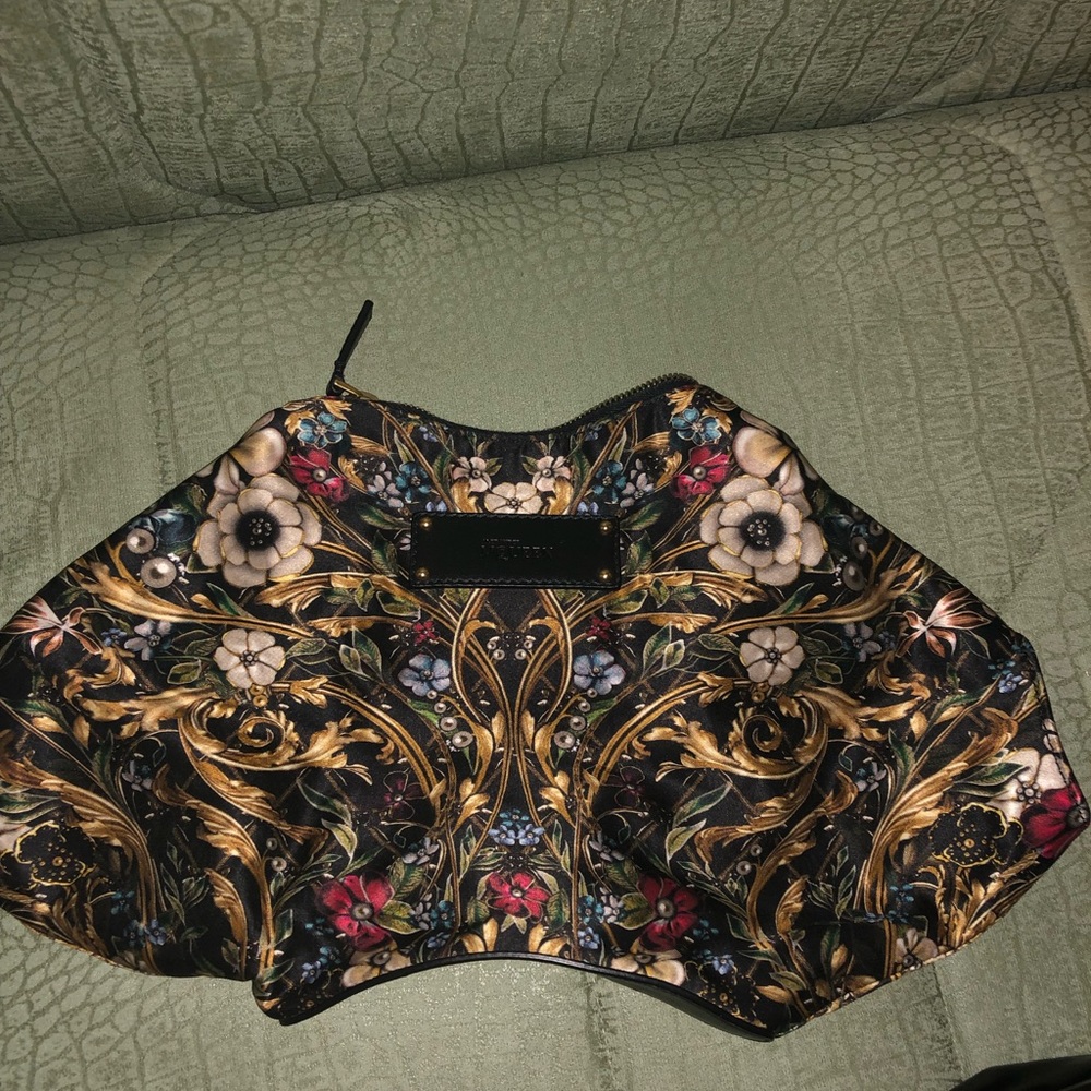 Alexander McQueen silk collage clutch multicolor